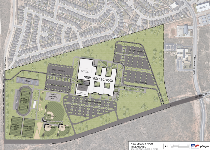 *proposed New Legacy High School site plan, subject to change